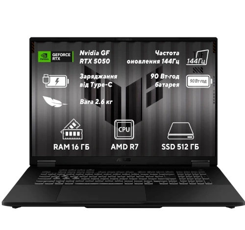 Asus TUF Gaming A18 18" AMD Ryzen 7 260 RTX laptop