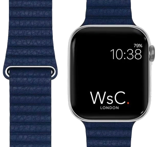 Apple Watch 42mm SS Midnight Blue Leather Loop MLFC2LL/A watch