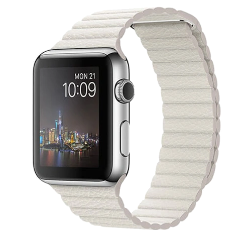 Apple Watch 42mm SS White Leather Loop watch