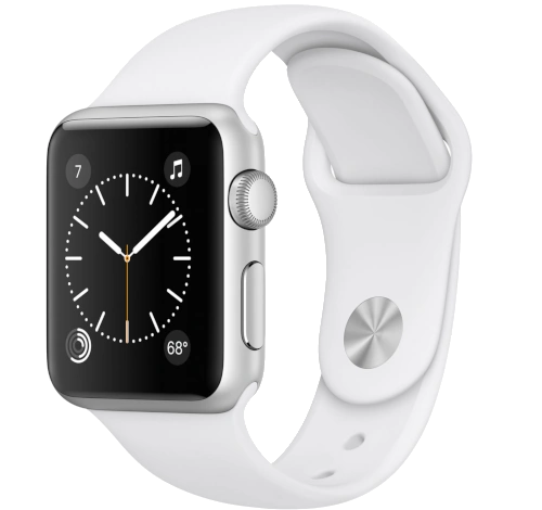 Apple Watch Series 1 Sport 38mm Silver Aluminum White Sport Band MNNG2LL/A