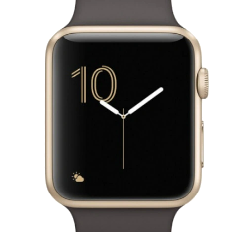 Apple Watch Series 1 Sport 42mm Gold Aluminum Cocoa Sport Band MNNN2LL/A watch