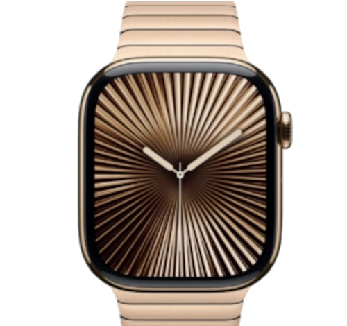 Apple Watch Series 10 46mm Gold Titanium Case w/ Link Bracelet A3003 GPS Cellular watch