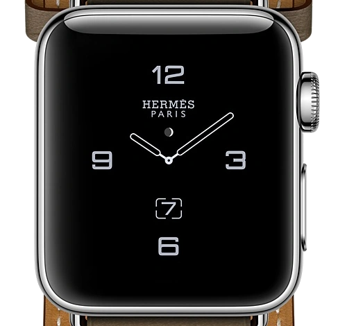 Apple Watch Series 2 Hermes 38mm SS Etoupe Swift Leather Double Buckle Cuff MNQ72LL/A