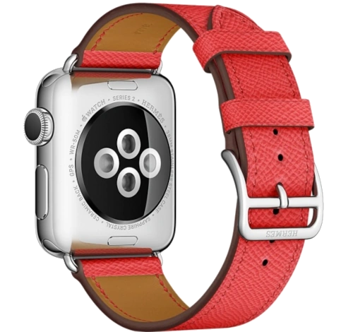 Apple Watch Series 2 Hermes 38mm SS Rose Jaipur Epsom Leather Single Tour Band MNQ62LL/A