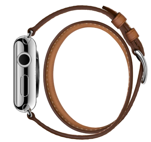 Apple Watch Series 2 Hermes 42mm SS Fauve Barenia Leather Single Tour Deployment Band MNQ32LL/A