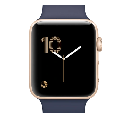 Apple Watch Series 2 Sport 38mm Gold Aluminum Midnight Blue Sport Band MQ132LL/A watch