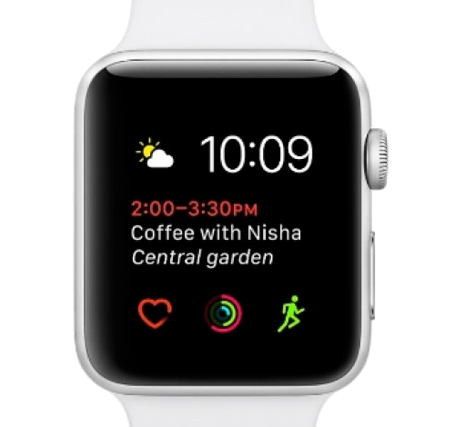 Apple Watch Series 2 Sport 38mm Silver Aluminum White Sport Band MNNW2LL/A watch