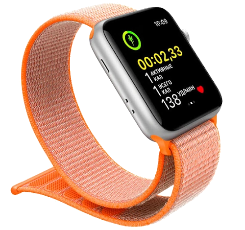 Apple Watch Series 3 38mm Silver Aluminum Seashell Sport Loop MQJR2LL/A GPS Cellular watch