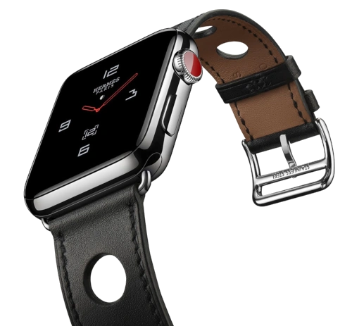 Apple Watch Series 3 Hermes 38mm SS Marine Gala Leather Single Tour Eperon dOr MQLN2LL/A GPS Cellular watch