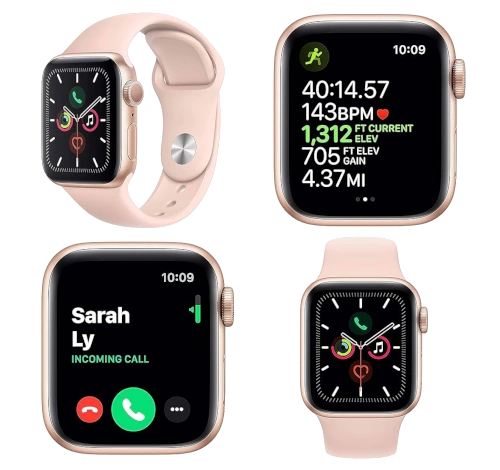 Apple Watch Series 4 44mm Gold Aluminum Pink Sand Sport Band MU6F2LL/A GPS Only watch