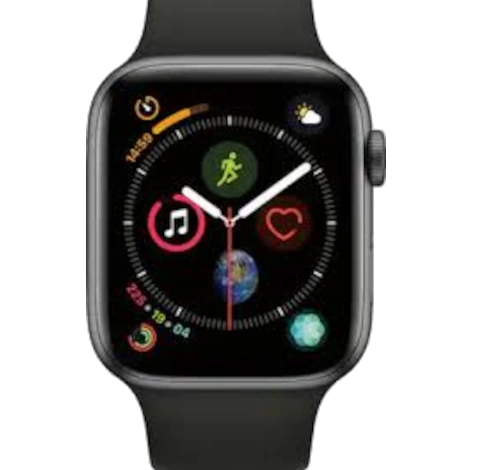 Apple Watch Series 4 44mm Space Gray Aluminum Black Sport Band MU6D2LL/A GPS Only watch