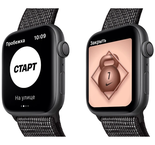 Apple Watch Series 4 Nike 44mm Space Gray Aluminum Fabric Black Sport Loop MTXD2LL/A GPS Cellular watch