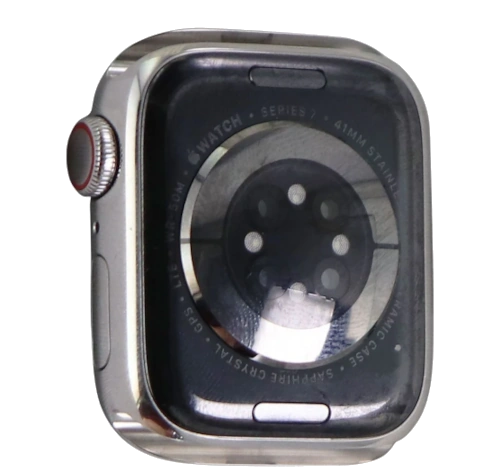 Apple Watch Series 7 41mm Silver Stainless Steel Case with Milanese Loop A2475 GPS Cellular watch