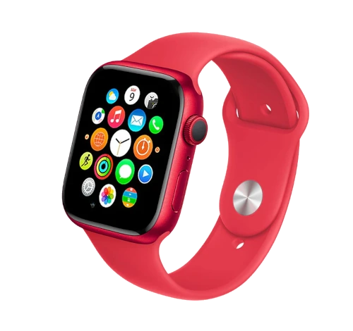 Apple Watch Series 7 45mm Red Aluminum Case with Apple OEM Band A2477 GPS Cellular watch