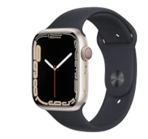 Apple Watch Series 7 45mm Starlight Aluminum Case with Apple OEM Band A2477 GPS Cellular watch