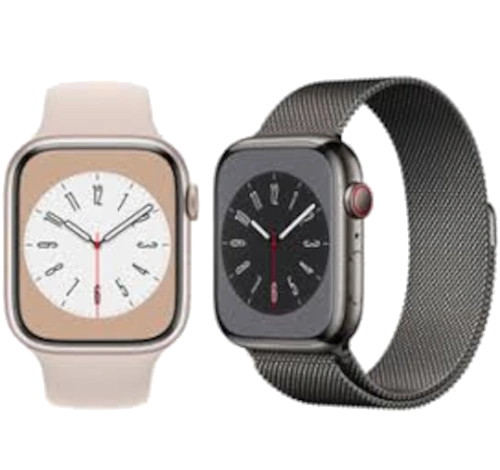 Apple Watch Series 8 45mm Silver Stainless Steel Case with Apple OEM Band A2774 GPS Cellular watch