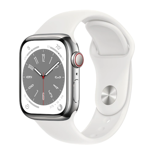 Apple Watch Series 8 Hermes 45mm Silver Stainless Steel Case with Attelage Double Tour A2774 GPS Cellular watch