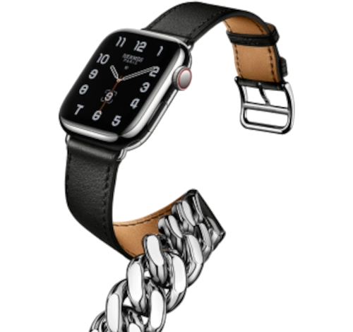 Apple Watch Series 8 Hermes 45mm Silver Stainless Steel Case with Gourmette Double Tour A2774 GPS Cellular watch