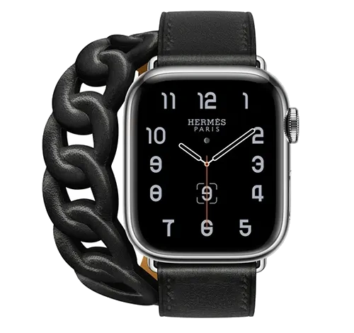 Apple Watch Series 8 Hermes 45mm Silver Stainless Steel Case with Hermes Gourmette Double Tour A2774 GPS Cellular watch