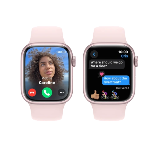 Apple Watch Series 9 41mm Pink Aluminum Case with Apple OEM Band A2982 GPS Cellular watch