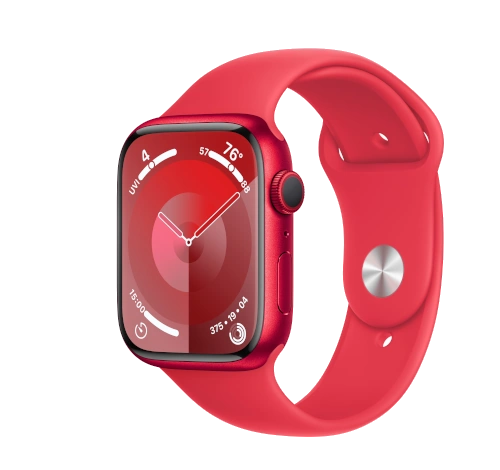 Apple Watch Series 9 45mm Red Aluminum Case with Apple OEM Band A2980 GPS Only watch