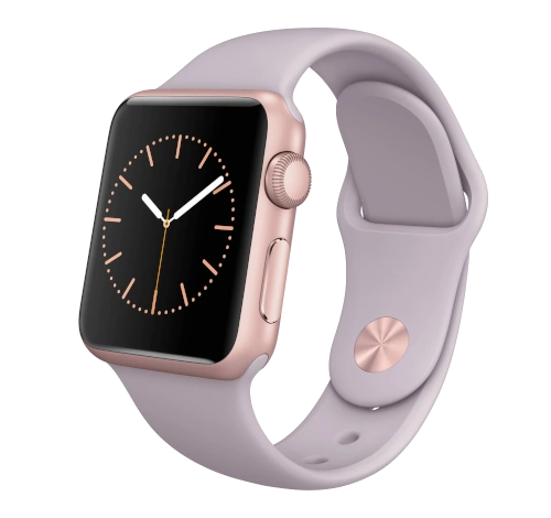 Apple Watch Sport 38mm Rose Gold Aluminum Lavender Sport Band MLCH2LL/A watch