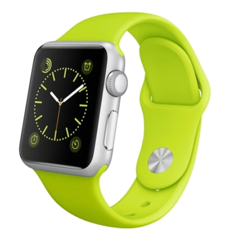 Apple Watch Sport 38mm Silver Aluminum Green Sport Band MJ2U2LL/A watch
