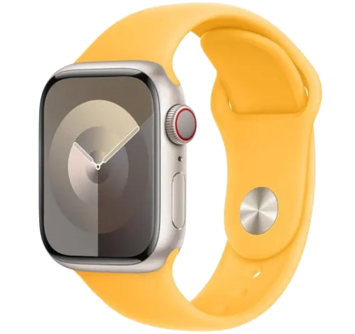 Apple Watch Sport 38mm Silver Aluminum Yellow Sport Band MMF02LL/A watch
