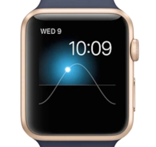 Apple Watch Sport 42mm Gold Aluminum Midnight Blue Sport Band MLC72LL/A watch