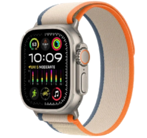 Apple Watch Sport 42mm Silver Aluminum Orange Sport Band MLC42LL/A watch