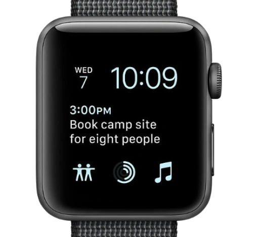 Apple Watch Sport 42mm Space Gray Aluminum Black Woven Nylon Band MMFR2LL/A watch