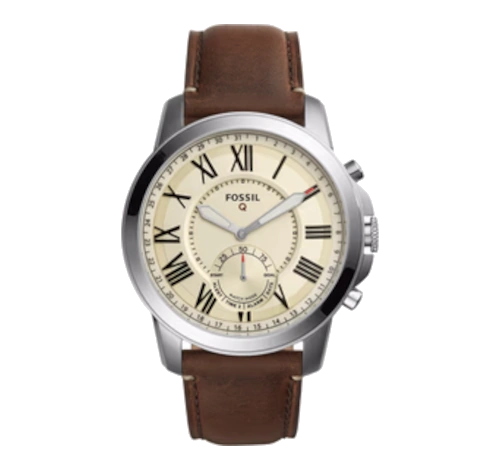 Fossil Q Grant Dark Brown Leather Hybrid FTW1118P watch