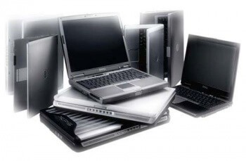 pile of laptops and netbooks for sale