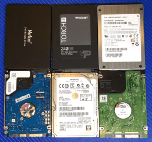 Laptop Hard Drives Front and Back